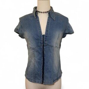 Y2K DENIM CORSET BLOUSE